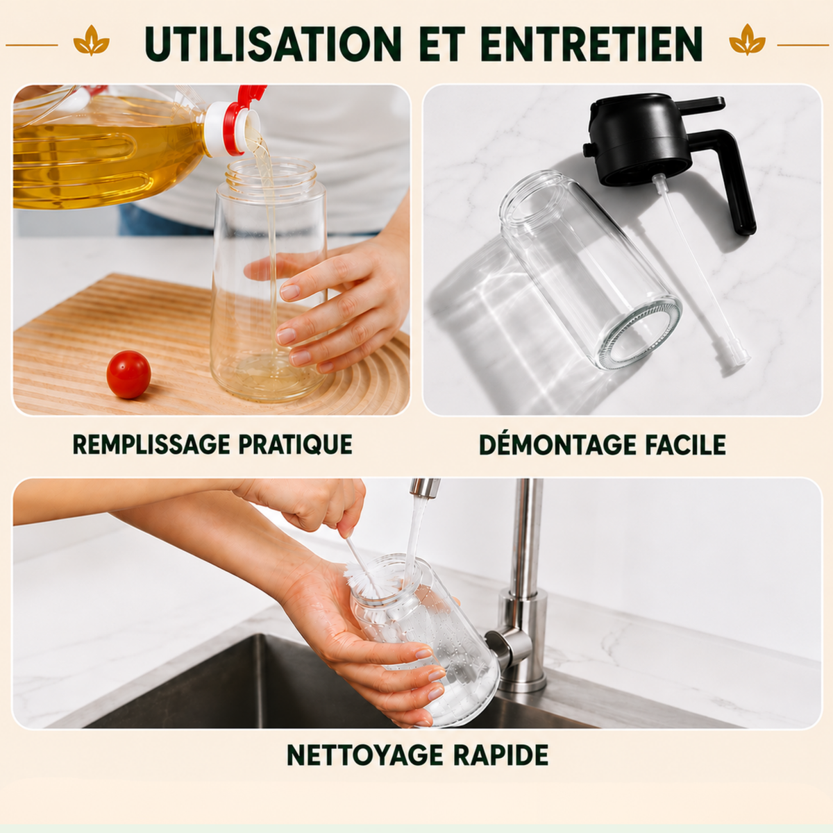 Distributeur huile de cuisine