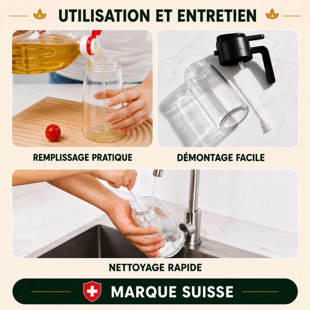 Distributeur huile de cuisine