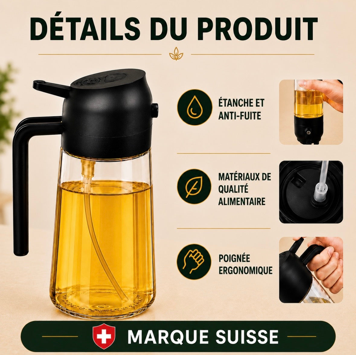 Distributeur huile de cuisine